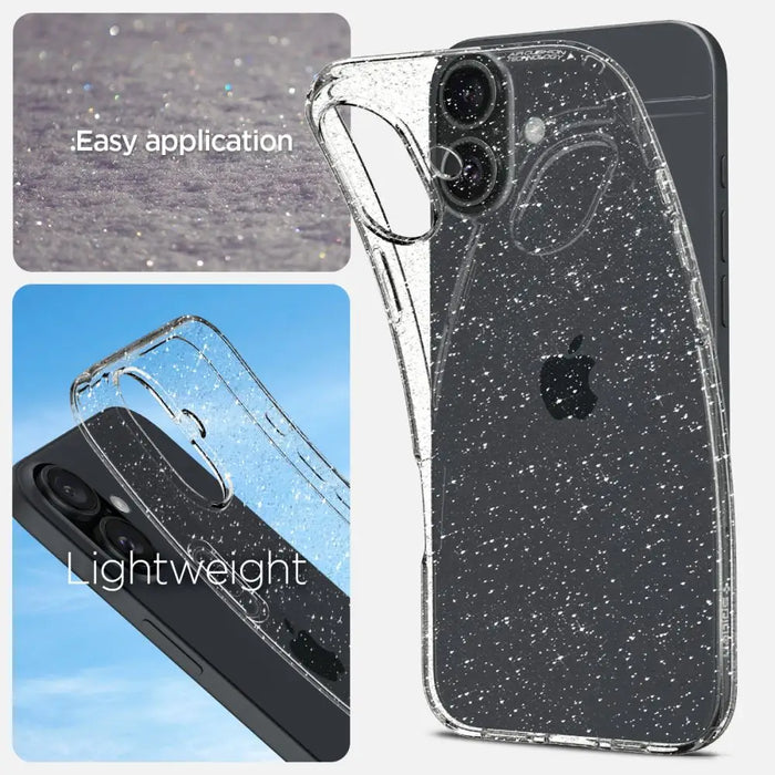 Spigen Liquid Crystal iPhone 16 Case - Clear Glitter - Cell phone cases and covers<<<HurtelXML