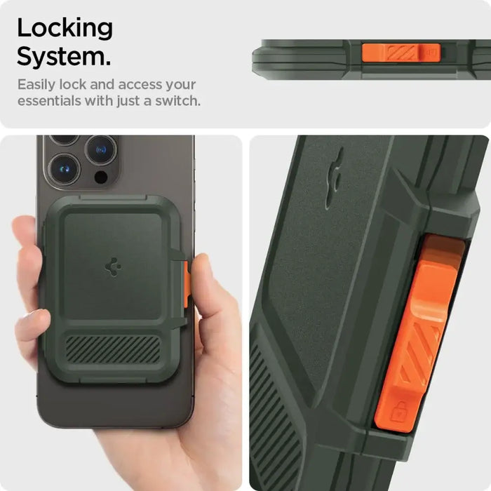 Spigen Lock Fit MagSafe Card Case - Green - Cell phone cases and covers<<<HurtelXML