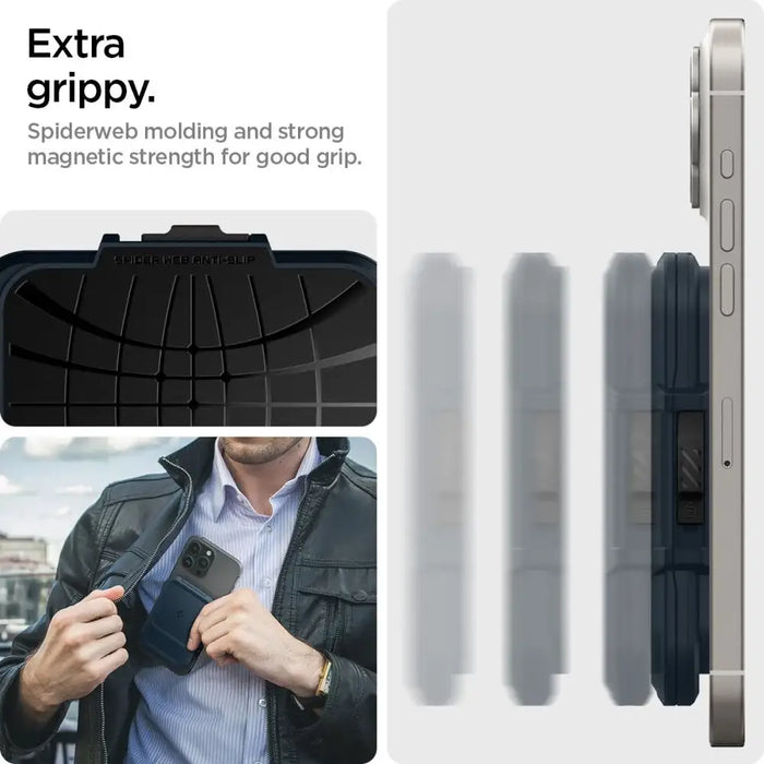 Spigen Lock Fit MagSafe Card Case - Navy Blue - Cell phone cases and covers<<<HurtelXML