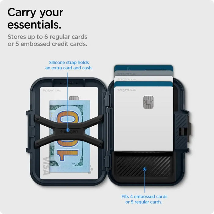 Spigen Lock Fit MagSafe Card Case - Navy Blue - Cell phone cases and covers<<<HurtelXML