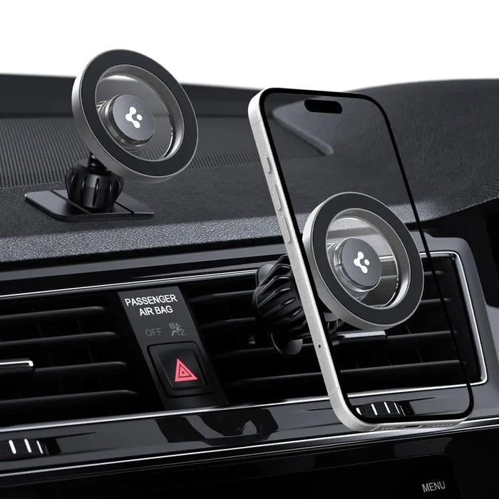 Spigen MFT13 MagSafe Car Holder for Cockpit or Air Vent - Silver - Cell phone holders<<<HurtelXML