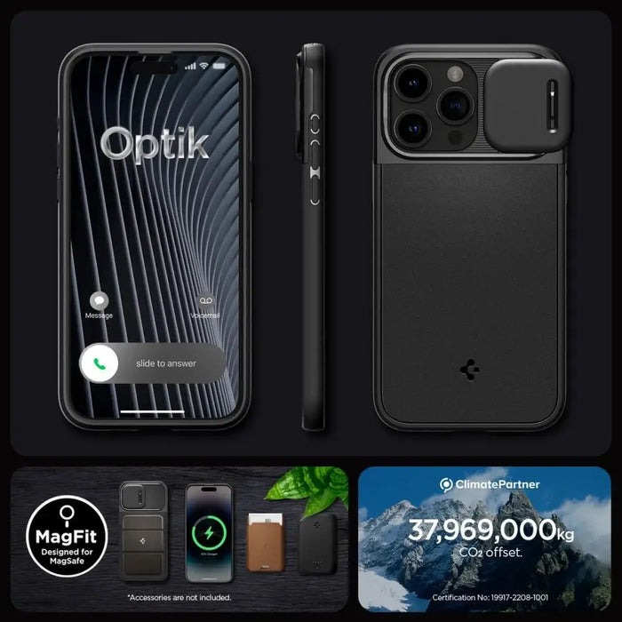 Spigen Optik Armor Mag case with MagSafe for iPhone 15 Pro - black - Cell phone cases and covers<<<HurtelXML