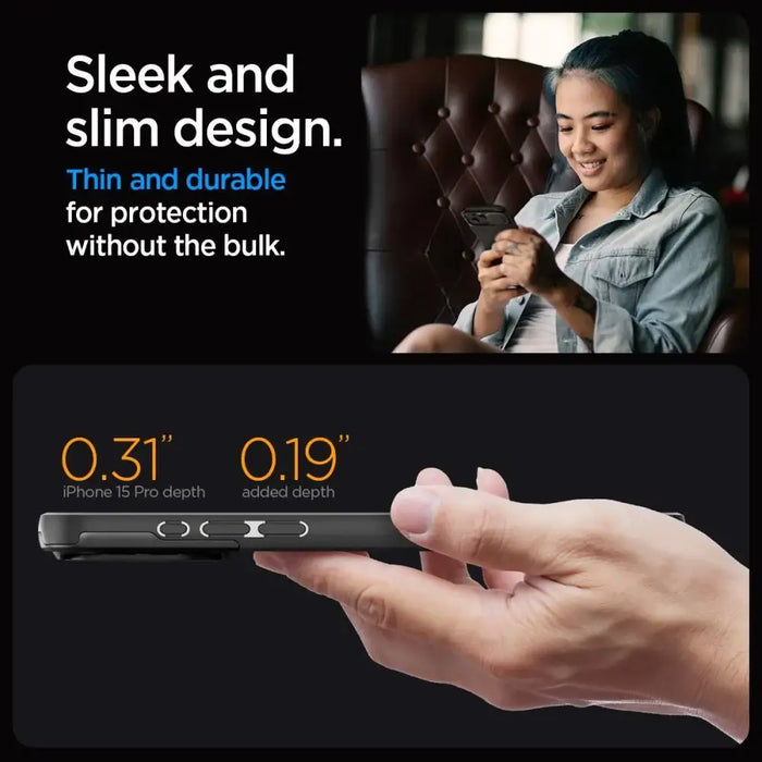 Spigen Optik Armor Mag case with MagSafe for iPhone 15 Pro - black - Cell phone cases and covers<<<HurtelXML