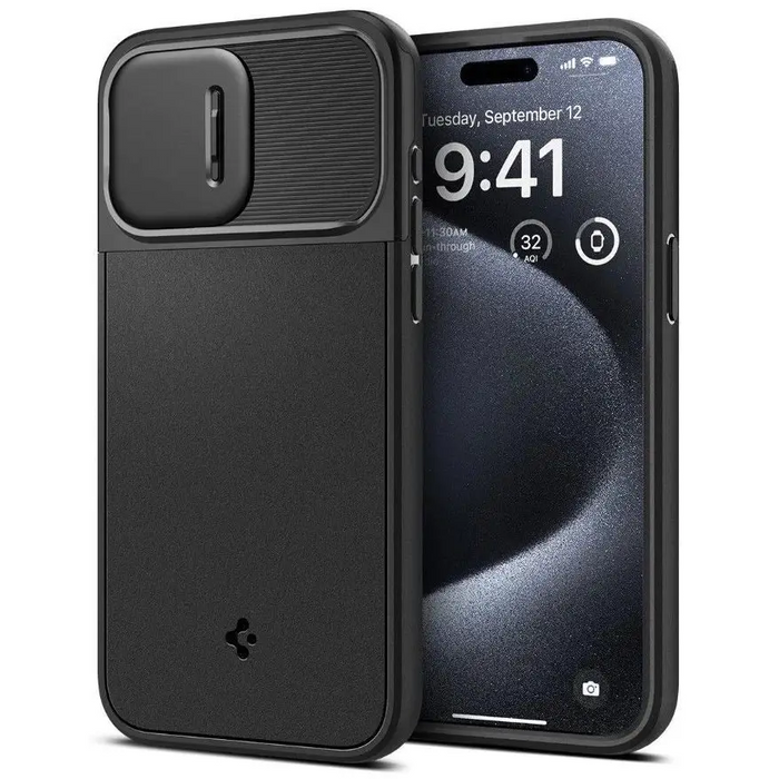 Spigen Optik Armor Mag case with MagSafe for iPhone 15 Pro - black - Cell phone cases and covers<<<HurtelXML