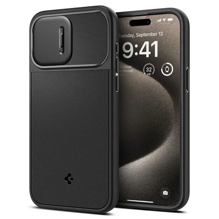 Spigen Optik Armor Mag Case with MagSafe for iPhone 15 Pro Max - Black - Cell phone cases and covers<<<HurtelXML