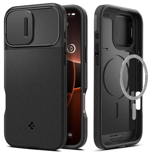 Spigen Optik Armor Mag case with MagSafe for iPhone 16 Pro - black - Cell phone cases and covers<<<HurtelXML