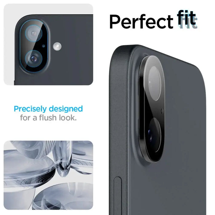 Spigen Optik GLAS.TR Camera Protector 2-PACK for iPhone 16 / 16 PLUS - Black - Cell phone tempered glass<<<HurtelXML