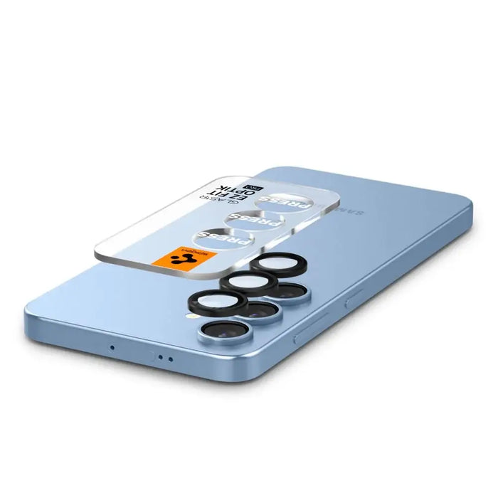 Spigen Optik Pro GLAS.TR EZ FIT 2-pack Camera Cover for Samsung Galaxy S25 - Black - Cell phone tempered