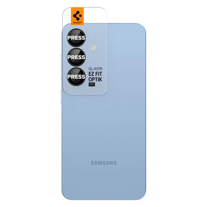 Spigen Optik Pro GLAS.TR EZ FIT 2-pack Camera Cover for Samsung Galaxy S25+ - Black - Cell phone tempered