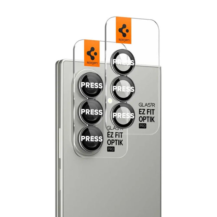 Spigen Optik Pro HD Glas.TR EZ Fit 2-pack Camera Protector for Samsung Galaxy Z Fold 7 - Black - Cell phone tempered