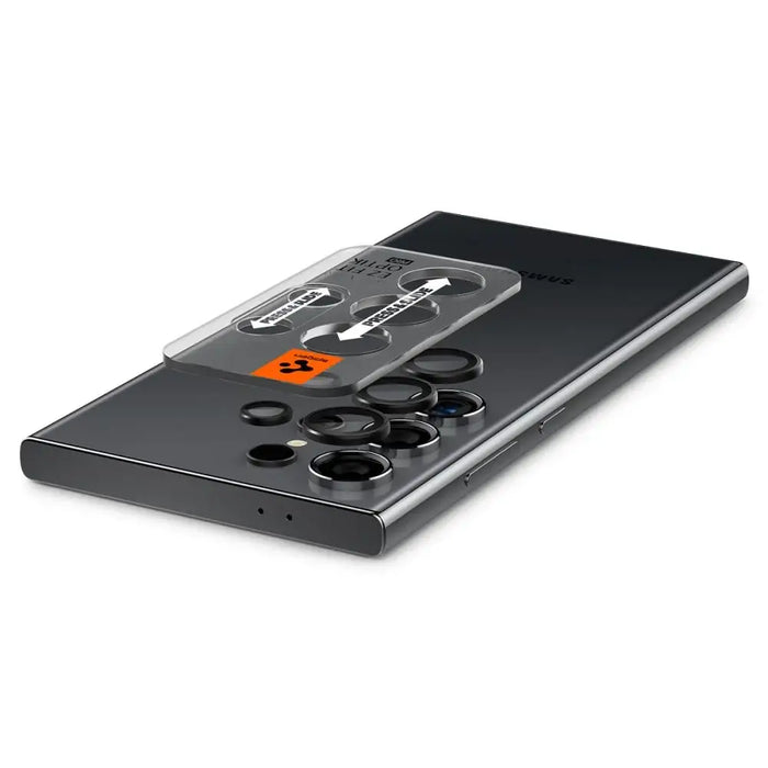 Spigen Optik.tR EZ Fit Camera Protector for Samsung Galaxy S24 Ultra - Black 2 pcs. - Cell phone tempered
