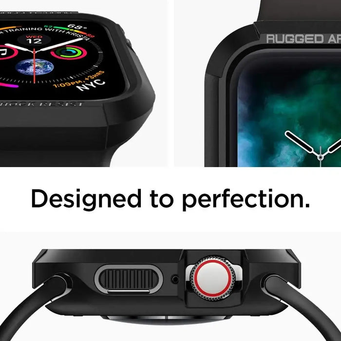 Spigen Rugged Armor Case for Apple Watch 4 / 5 / 6 / 7 / 8 / SE (44/45 mm) - Black - Cell phone cases