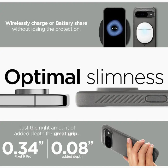 Spigen Rugged Armor Case for Google Pixel 9 / 9 Pro - Gray - Cell phone cases and covers<<<HurtelXML