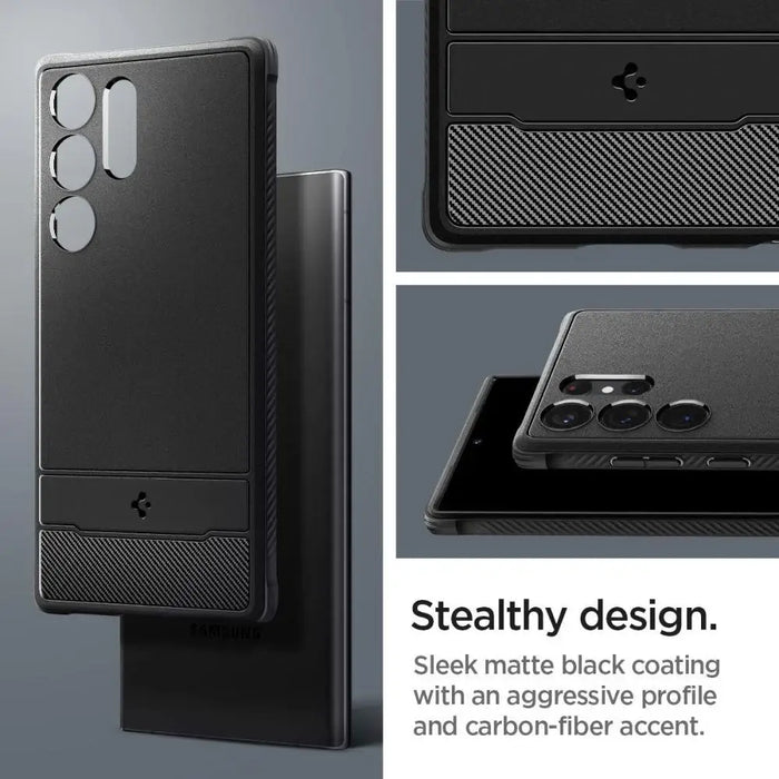 Spigen Rugged Armor Case for Samsung Galaxy S23 Ultra - Matte Black - Cell phone cases and covers<<<HurtelXML