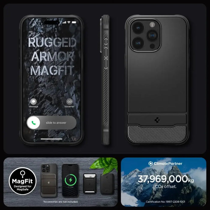 Spigen Rugged Armor Mag Case with MagSafe for iPhone 15 Pro - Matte Black - Cell phone cases and covers<<<HurtelXML