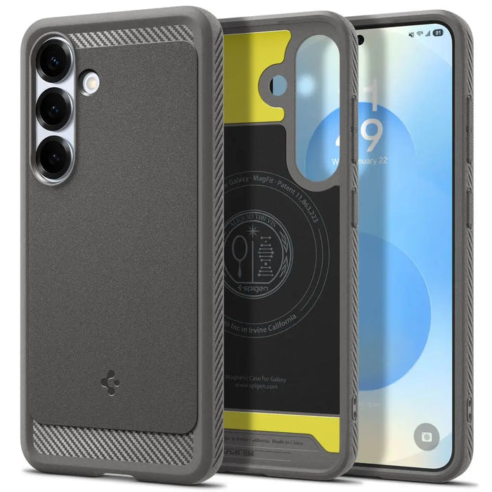 Spigen Rugged Armor Mag MagSafe Case for Samsung Galaxy S25 - Gray - Cell phone cases and covers<<<HurtelXML