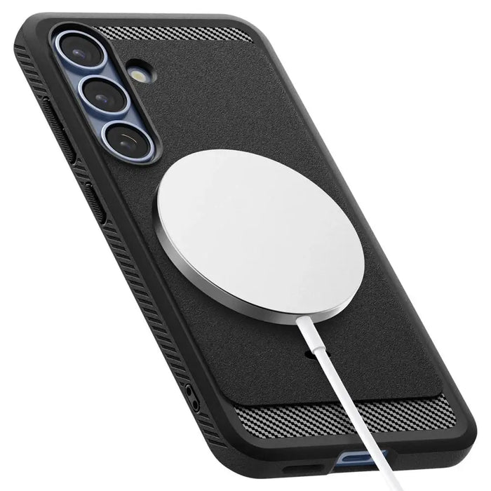 Spigen Rugged Armor Mag MagSafe Case for Samsung Galaxy S25 - Matte Black - Cell phone cases and covers<<<HurtelXML