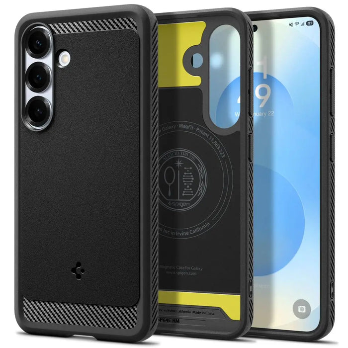 Spigen Rugged Armor Mag MagSafe Case for Samsung Galaxy S25 - Matte Black - Cell phone cases and covers<<<HurtelXML