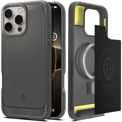 Spigen Rugged Armor MagSafe Case for iPhone 16 Pro Max - Gray - Cell phone cases and covers<<<HurtelXML