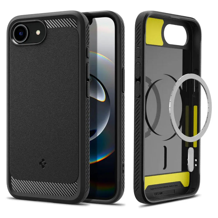 Spigen Rugged Armor MagSafe case for iPhone 16e - black - Cell phone cases and covers<<<HurtelXML