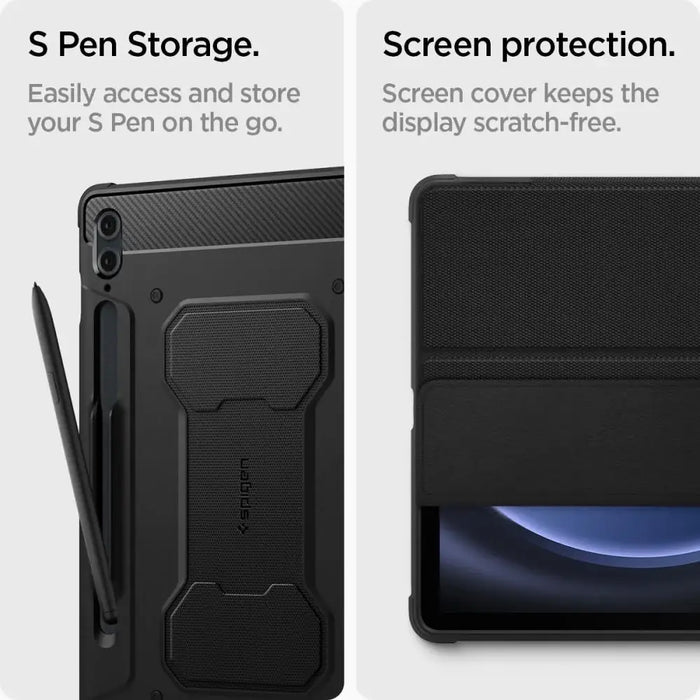 Spigen Rugged Armor Pro Case for Samsung Galaxy Tab S9 FE+ 12.4’’ X610 / X616B - Black - Cell phone cases