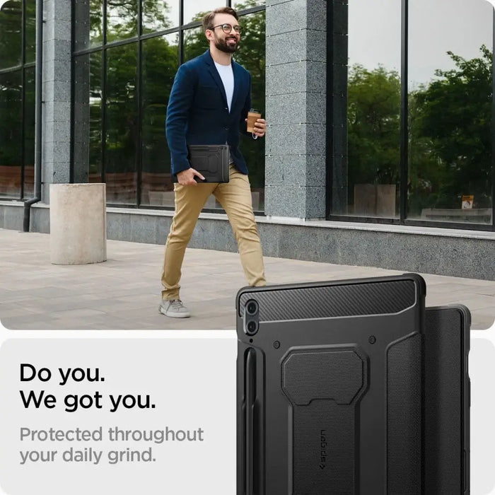 Spigen Rugged Armor Pro Case for Samsung Galaxy Tab S9 FE+ 12.4’’ X610 / X616B - Black - Cell phone cases