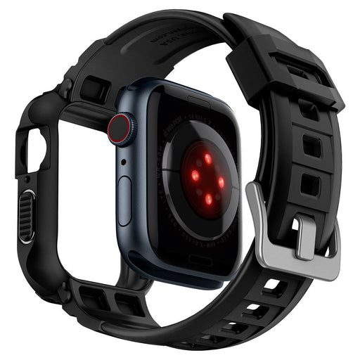 Spigen Rugged Armor Pro Case with Strap for Apple Watch 4 / 5 / 6 / 7 / 8 / SE (44/45 mm) - Black - Cell phone cases