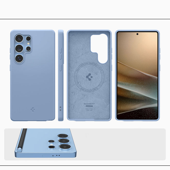 Spigen Silicone Fit Mag Case for Samsung Galaxy S25 Ultra - Blue - Cell phone cases and covers<<<HurtelXML