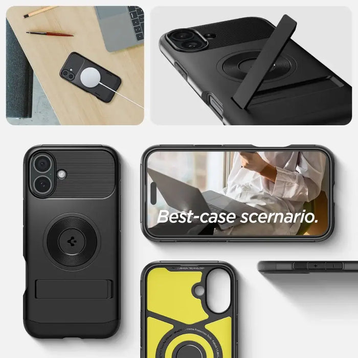 Spigen Slim Armor MagSafe iPhone 16 Case - Black - Cell phone cases and covers<<<HurtelXML