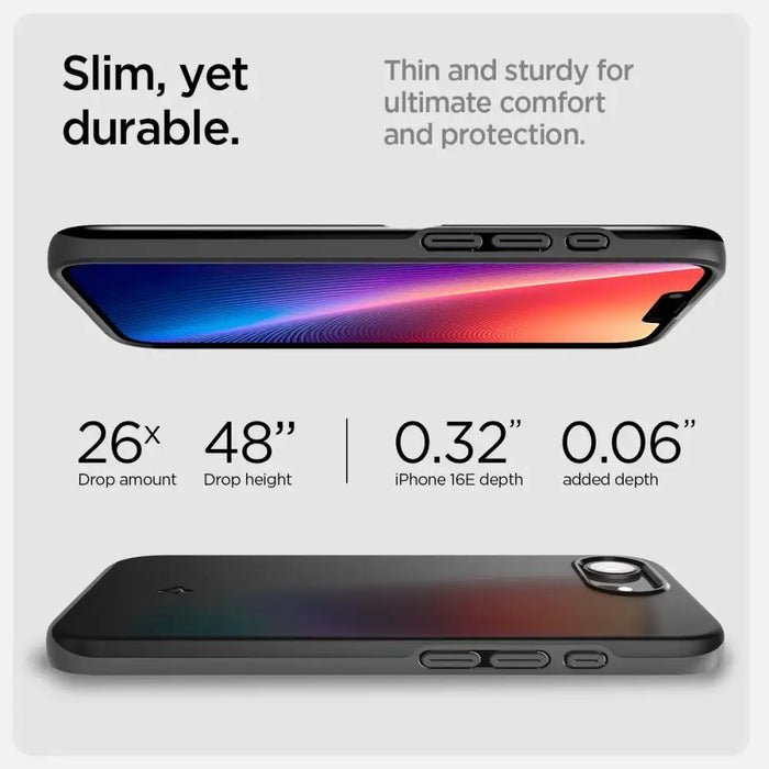 Spigen Thin Fit Mag iPhone 16e Case - Black - Cell phone cases and covers<<<HurtelXML