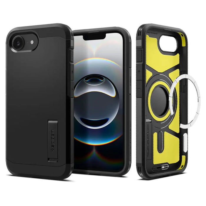 Spigen Tough Armor Case with MagSafe for iPhone 16e with Stand - Black - Cell phone cases and covers<<<HurtelXML
