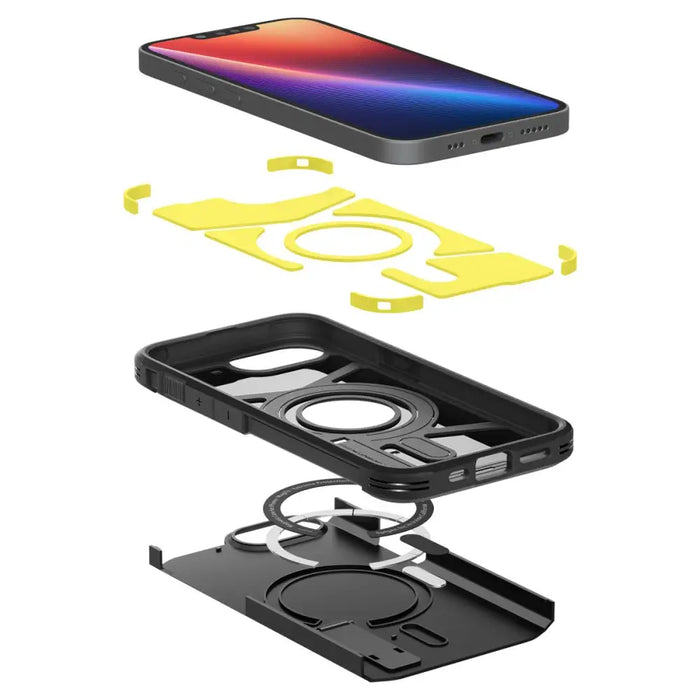 Spigen Tough Armor Case with MagSafe for iPhone 16e with Stand - Black - Cell phone cases and covers<<<HurtelXML