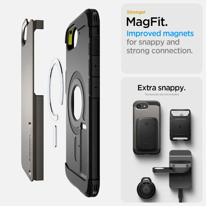 Spigen Tough Armor Case with MagSafe for iPhone 16e with Stand - Gray - Cell phone cases and covers<<<HurtelXML