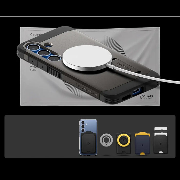 Spigen Tough Armor MagSafe Case for Samsung Galaxy S25+ - Gray - Cell phone cases and covers<<<HurtelXML