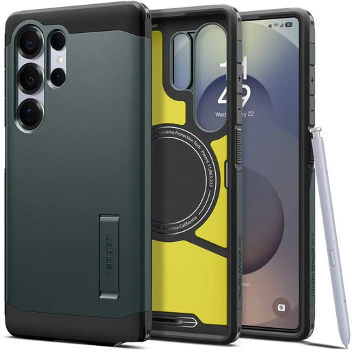 Spigen Tough Armor MagSafe Case for Samsung Galaxy S25 Ultra - Green - Cell phone cases and covers<<<HurtelXML