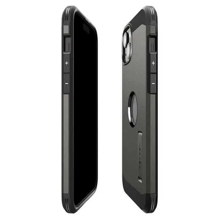 Spigen Tough Armor MagSafe Case with Stand for iPhone 15 Plus - Metallic Gray - Cell phone cases and covers<<<HurtelXML