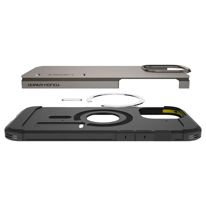 Spigen Tough Armor MagSafe case with stand for iPhone 16 Pro - gunmetal - Cell phone cases and covers<<<HurtelXML