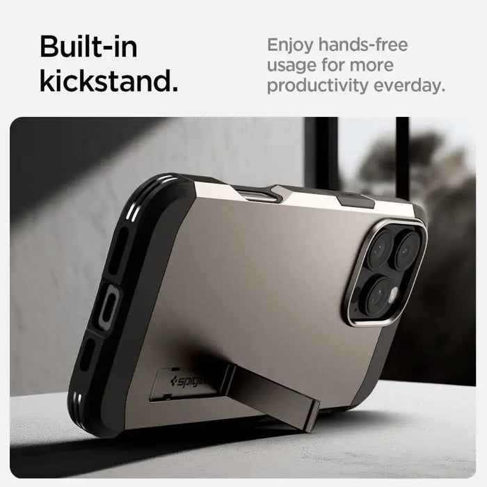Spigen Tough Armor MagSafe case with stand for iPhone 16 Pro - gunmetal - Cell phone cases and covers<<<HurtelXML