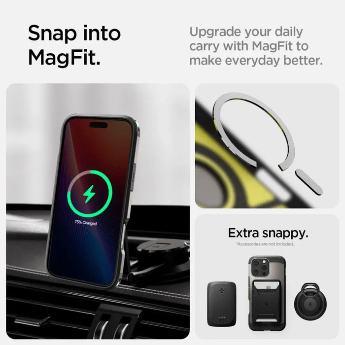 Spigen Tough Armor MagSafe case with stand for iPhone 16 Pro - gunmetal - Cell phone cases and covers<<<HurtelXML