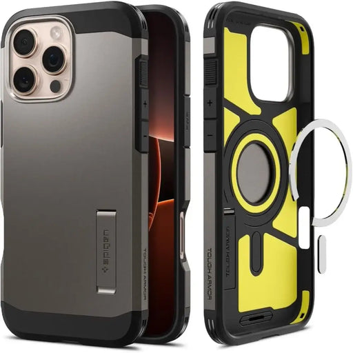 Spigen Tough Armor MagSafe Case with Stand for iPhone 16 Pro Max - Gunmetal - Cell phone cases and covers<<<HurtelXML