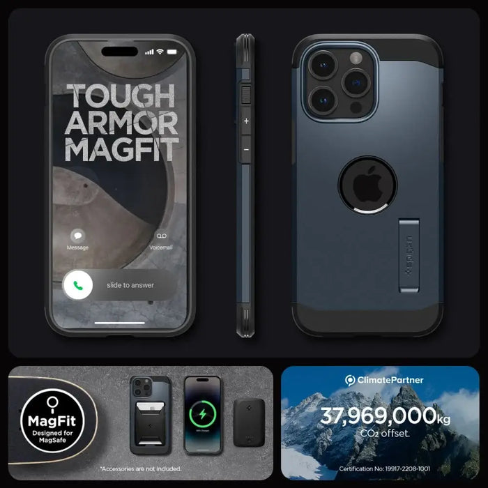 Spigen Tough Armor MagSafe iPhone 15 Pro Case - Black Metal - Cell phone cases and covers<<<HurtelXML