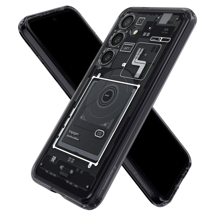 Spigen Ultra Hybrid Case for Samsung Galaxy S24 - Dark Gray (Zero One Pattern) - Cell phone cases and covers<<<HurtelXML