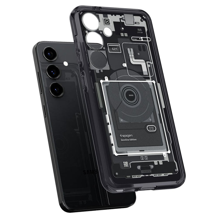 Spigen Ultra Hybrid Case for Samsung Galaxy S24 - Dark Gray (Zero One Pattern) - Cell phone cases and covers<<<HurtelXML