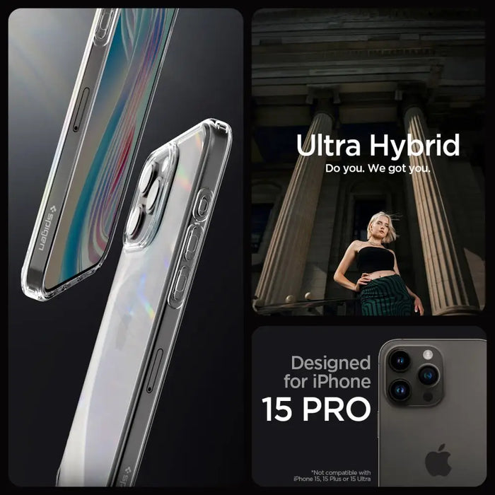 Spigen Ultra Hybrid iPhone 15 Pro Case - Clear - Cell phone cases and covers<<<HurtelXML