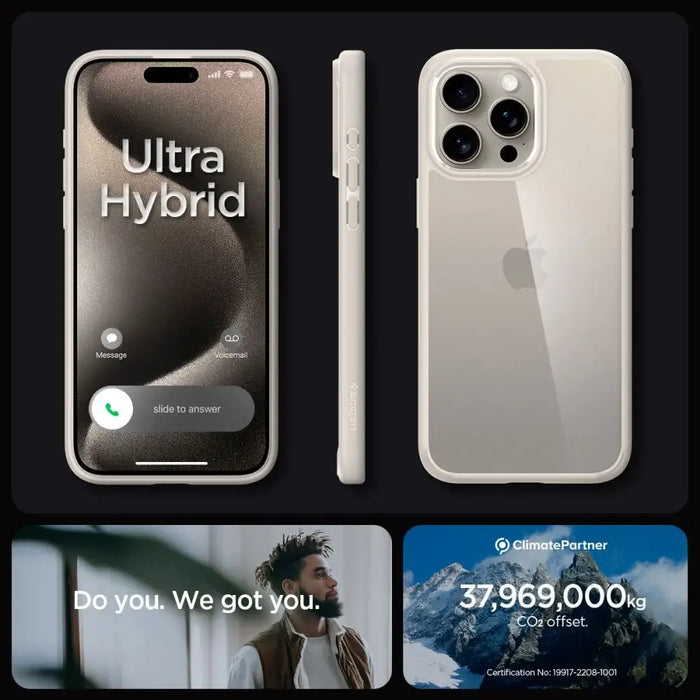 Spigen Ultra Hybrid iPhone 15 Pro Case - Natural Titanium - Cell phone cases and covers<<<HurtelXML