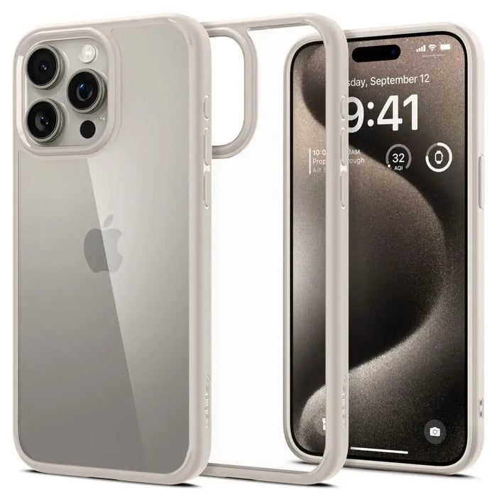 Spigen Ultra Hybrid iPhone 15 Pro Case - Natural Titanium - Cell phone cases and covers<<<HurtelXML