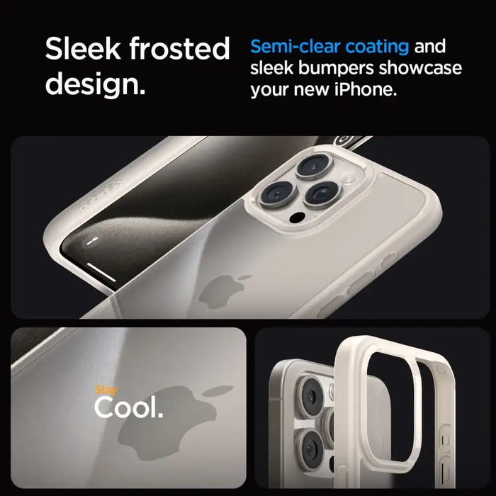 Spigen Ultra Hybrid iPhone 15 Pro Case - Natural Titanium - Cell phone cases and covers<<<HurtelXML