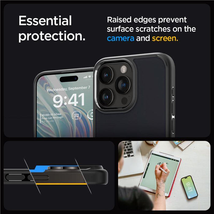 Spigen Ultra Hybrid iPhone 15 Pro Max Case - Clear Black - Cell phone cases and covers<<<HurtelXML