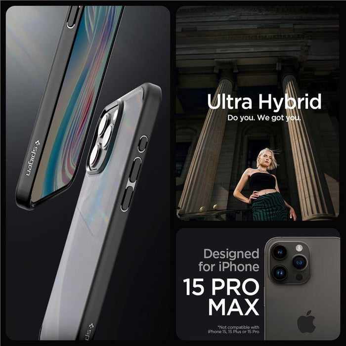 Spigen Ultra Hybrid iPhone 15 Pro Max Case - Clear Black - Cell phone cases and covers<<<HurtelXML