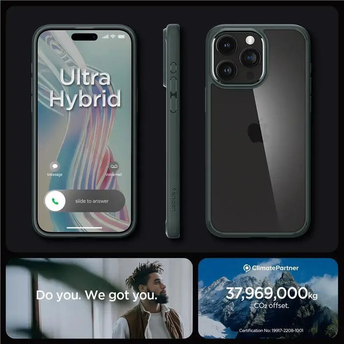 Spigen Ultra Hybrid iPhone 15 Pro Max Case - Dark Green - Cell phone cases and covers<<<HurtelXML